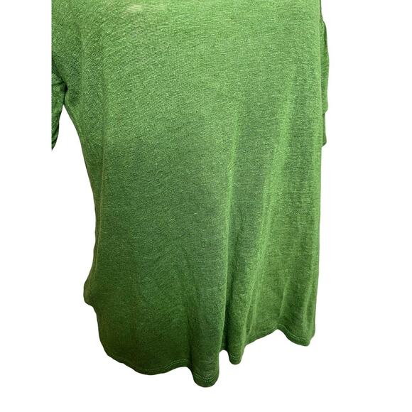 J. Jill women Love Linen relaxed blouse solid Green Knit Sz Small - Picture 3 of 8